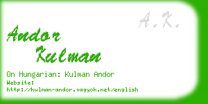 andor kulman business card